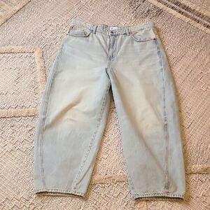 Zara Light Blue Barrel Denim Jeans